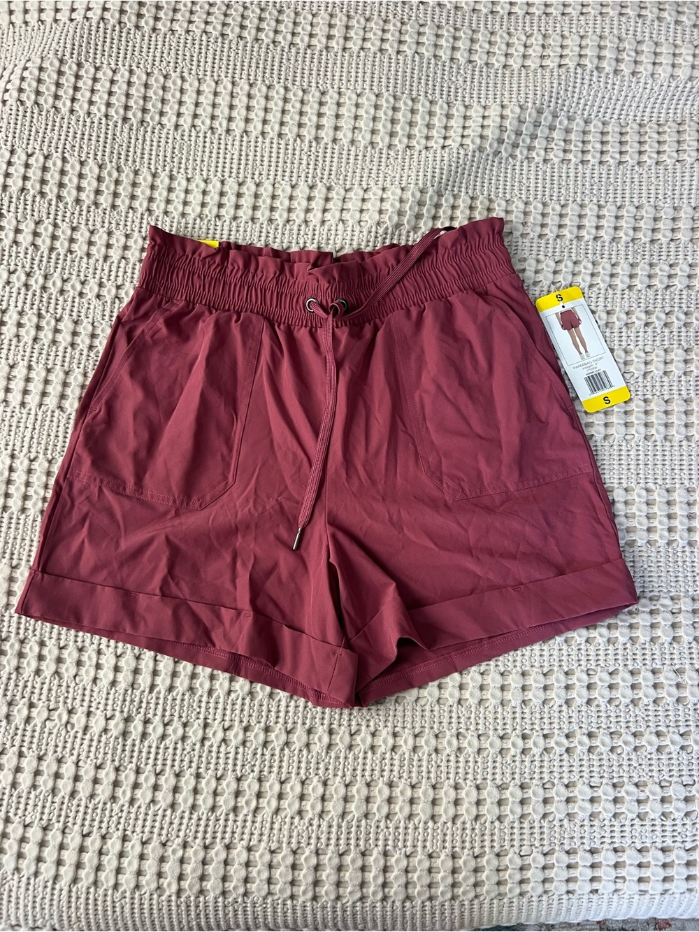 NWT Womens Danskin Paperbag Shorts Size Small color Cosmic Clay